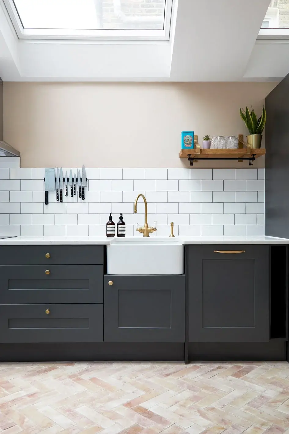 Kitchen in the Brixton Townhouse, Brixton, London SW9 — interior design by Born & Bred Studio