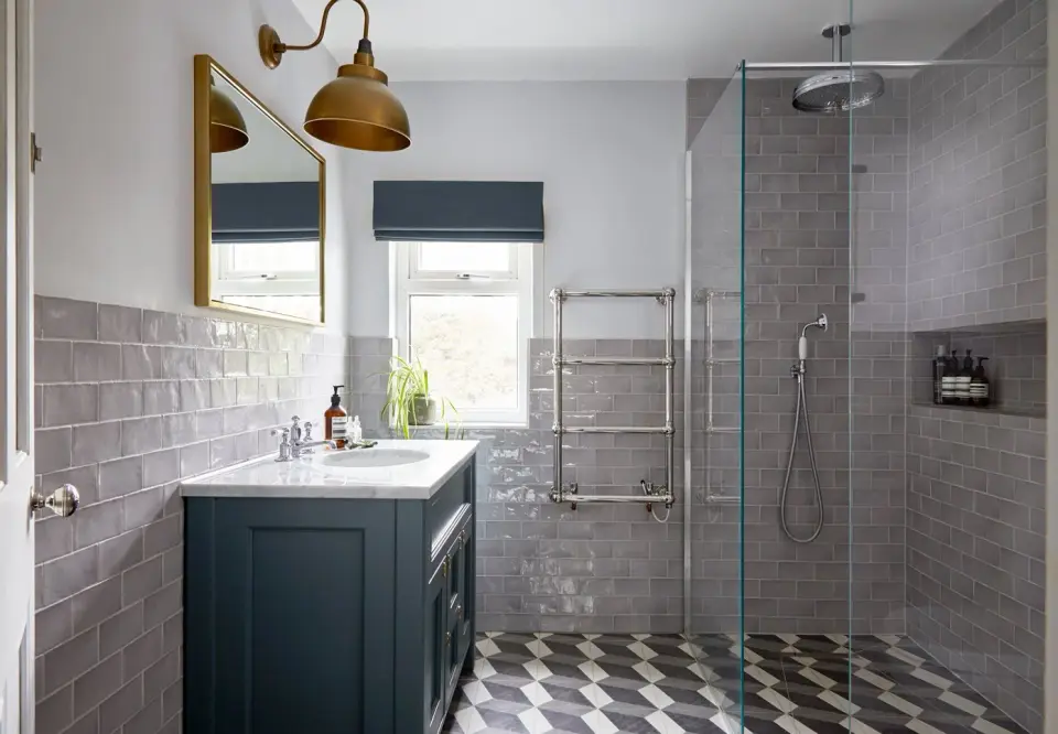 Bathroom in the Brixton Townhouse, Brixton, London SW9 — interior design by Born & Bred Studio
