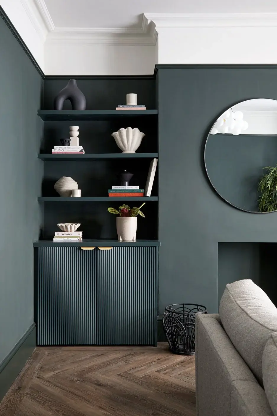Living room in the Crouch End Victorian Terrace, Crouch End, London N8 — interior design by Born & Bred Studio