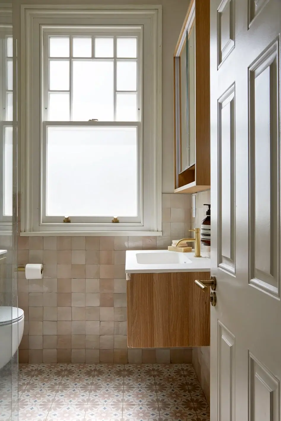 Bathroom in the Dollis Hill Edwardian Terrace — “The Berry Project”, Dollis Hill, London NW10 — interior design by Born & Bred Studio