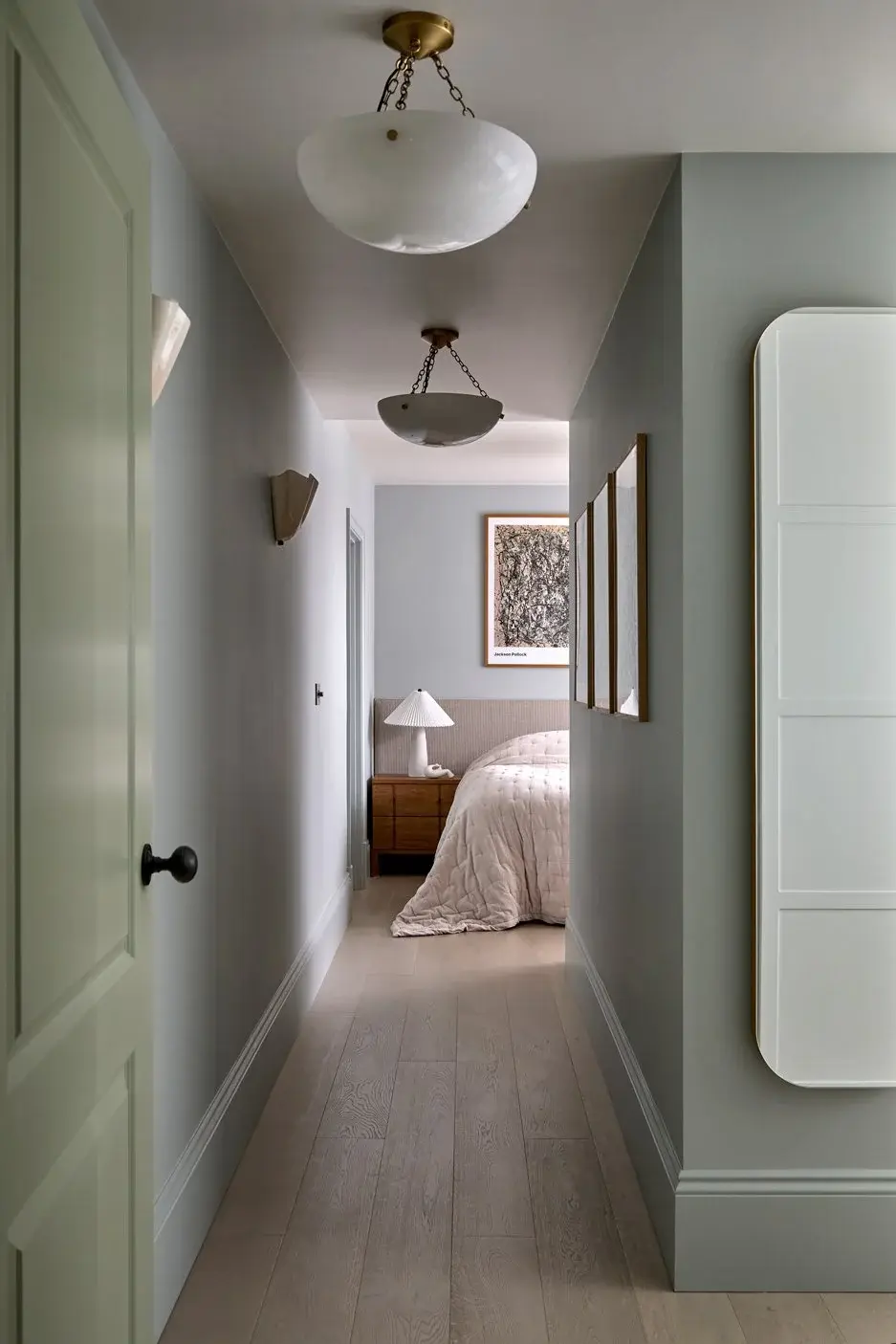 Bedroom in the Fulham Reach Duplex Penthouse, Fulham Reach, London W6 — interior design by Born & Bred Studio