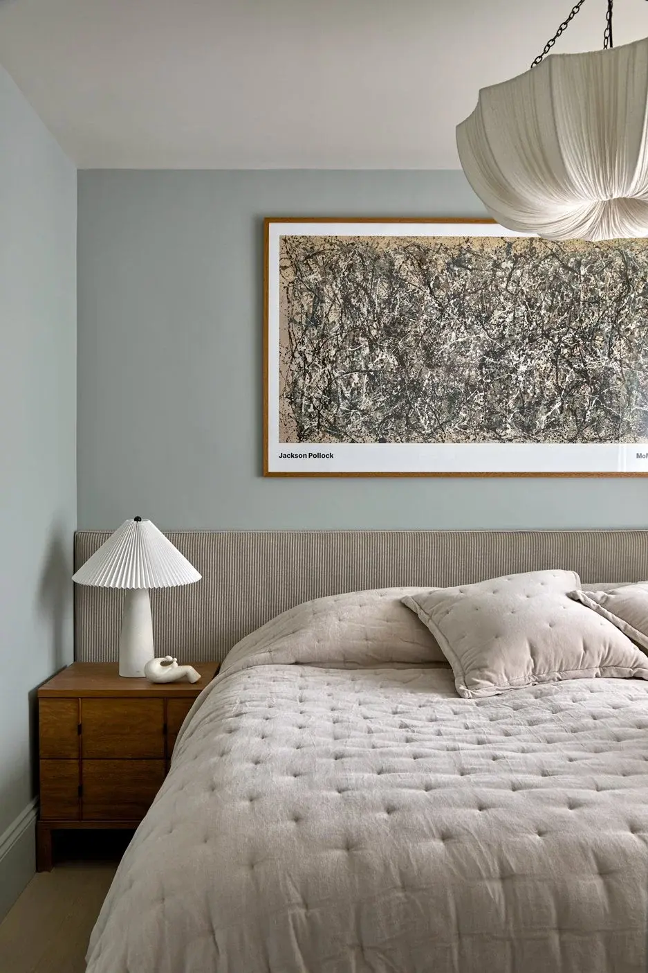 Bedroom in the Fulham Reach Duplex Penthouse, Fulham Reach, London W6 — interior design by Born & Bred Studio