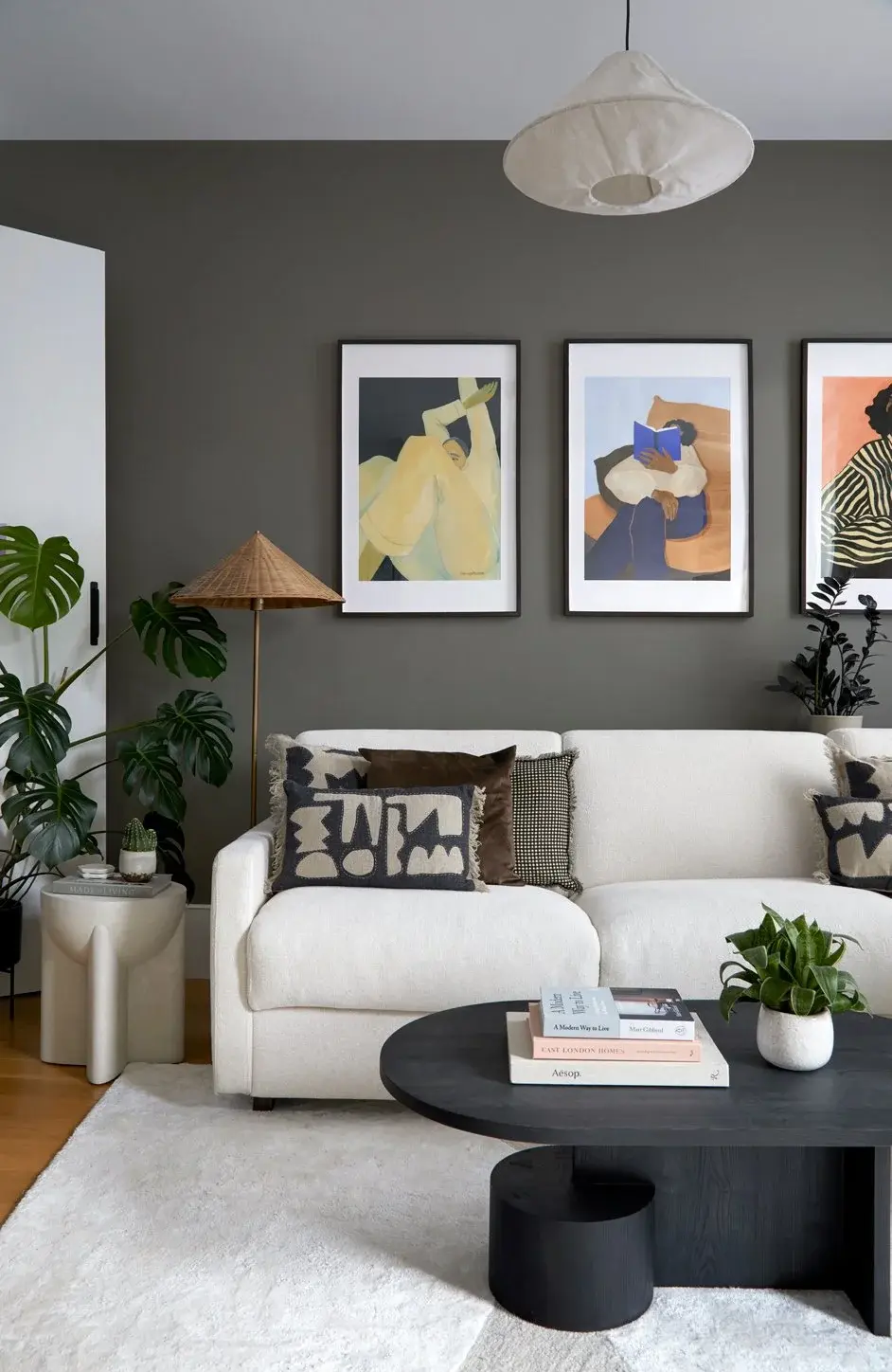 Living room in the Kentish Town Victorian Flat, Kentish Town, London NW5 — interior design by Born & Bred Studio