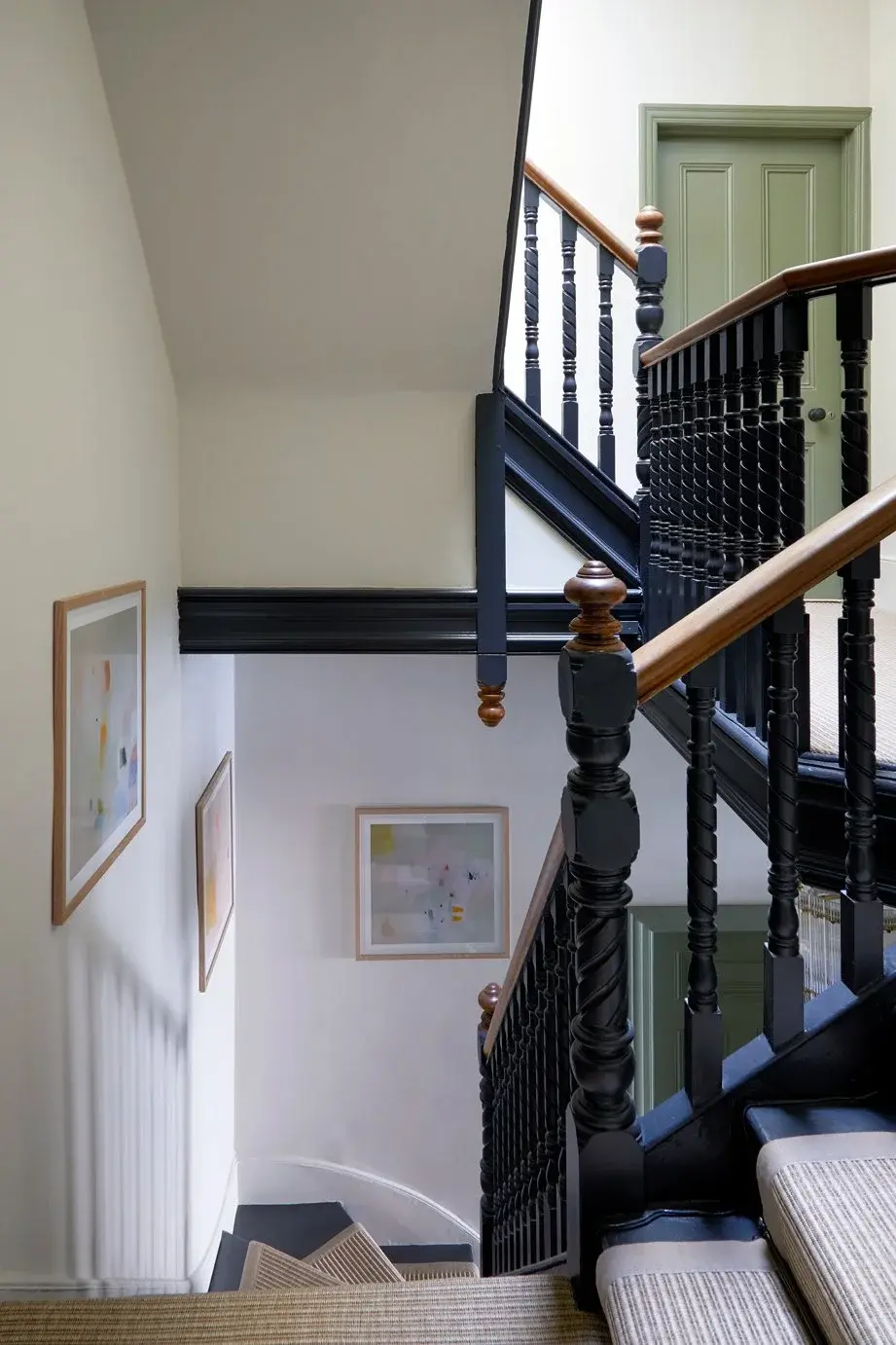 Hallway and staircase in the Muswell Hill Victorian Villa, Muswell Hill, London N10 — interior design by Born & Bred Studio