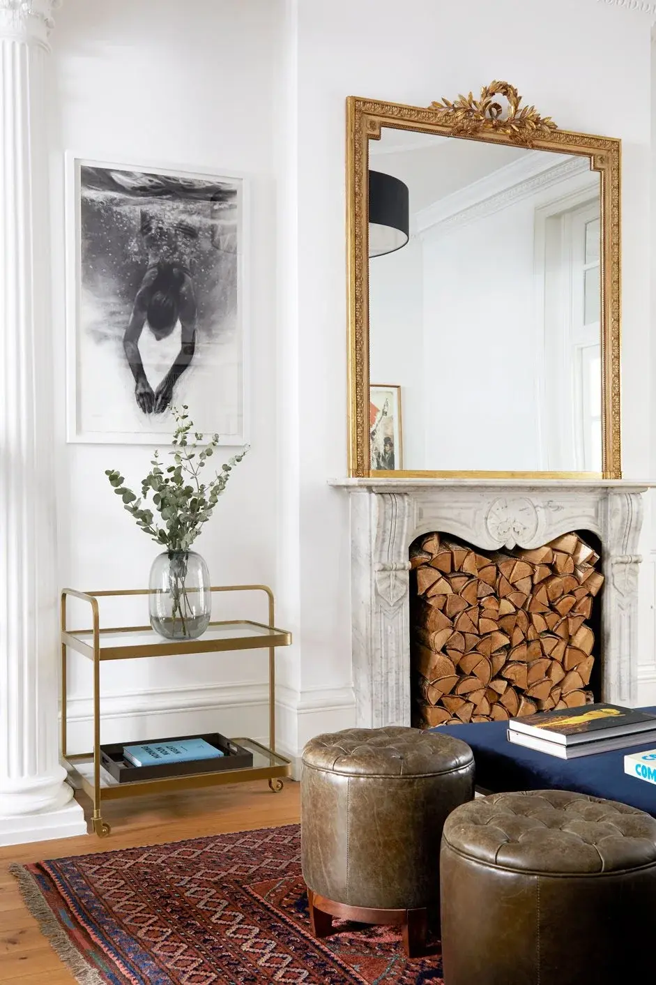 Living room in the Notting Hill Townhouse, Notting Hill, London W11 — interior design by Born & Bred Studio