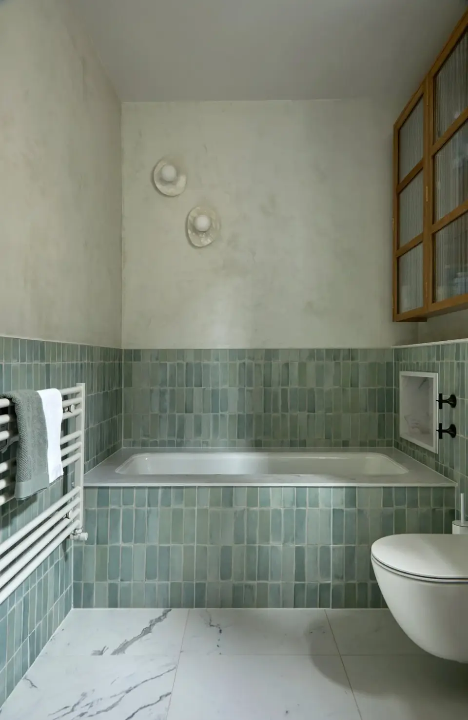 Bathroom in the Palmers Green Edwardian Semi, Palmers Green, London N13 — interior design by Born & Bred Studio