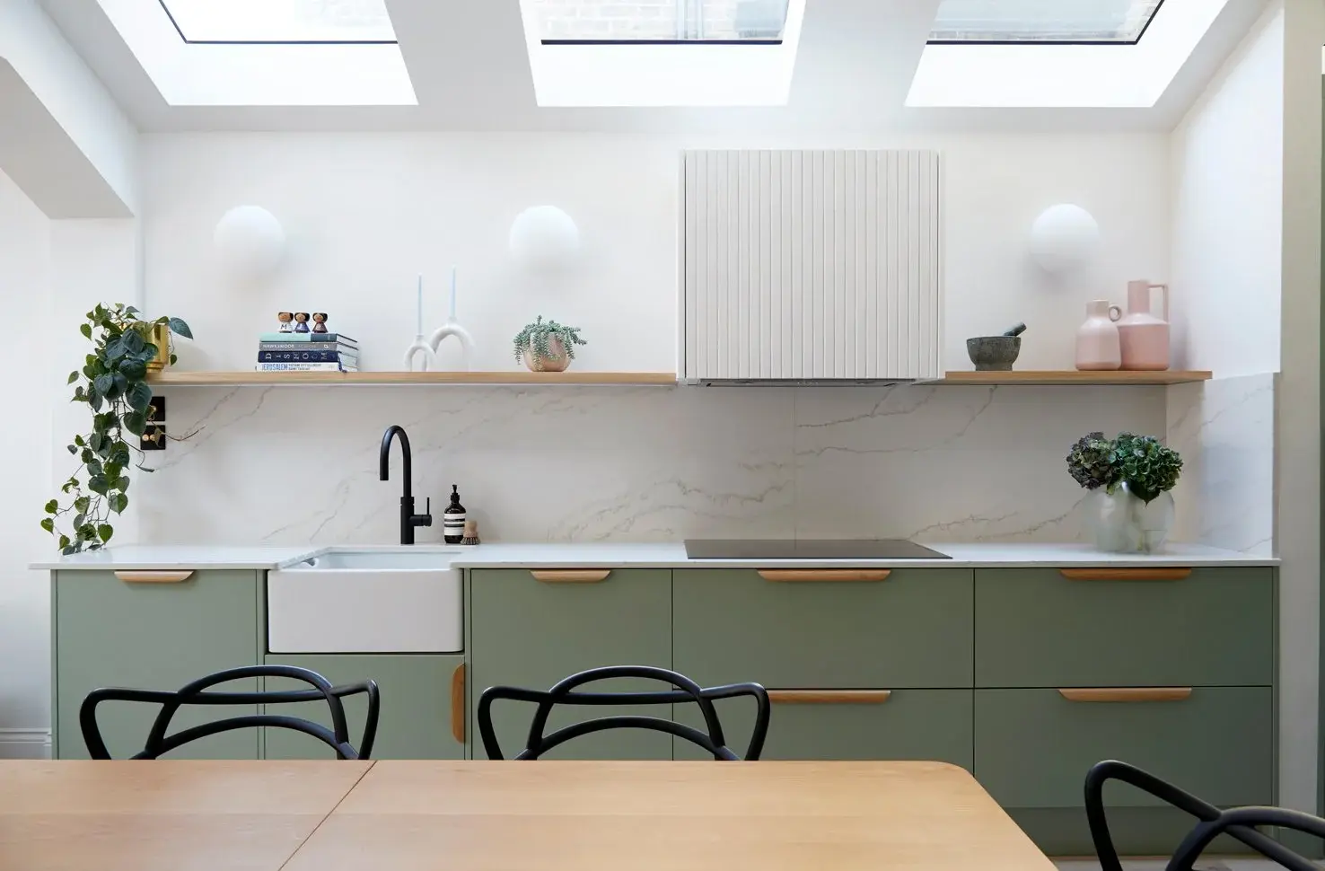 Kitchen in the Queen’s Park Side Return Extension, Queen’s Park, London NW6 — interior design by Born & Bred Studio