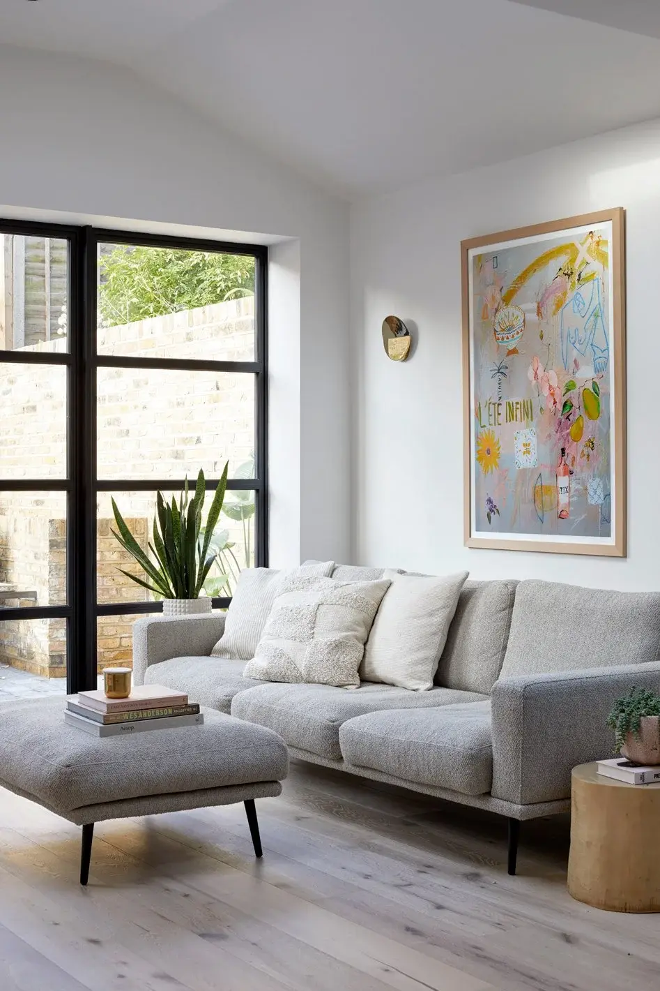 Living room in the Queen’s Park Side Return Extension, Queen’s Park, London NW6 — interior design by Born & Bred Studio