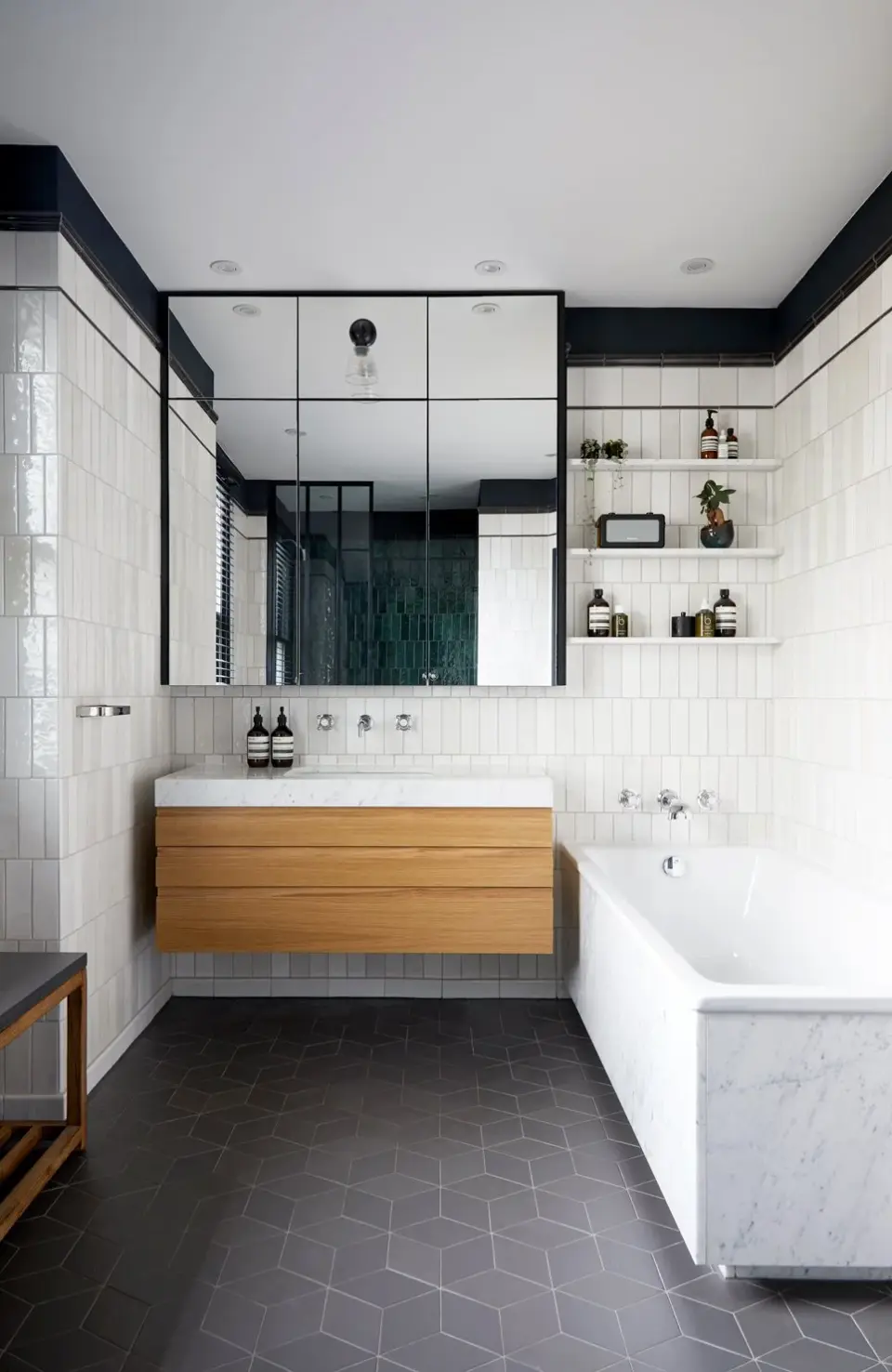 Bathroom in the Queen’s Park Victorian Villa Bathroom, Queen’s Park, London NW6 — interior design by Born & Bred Studio