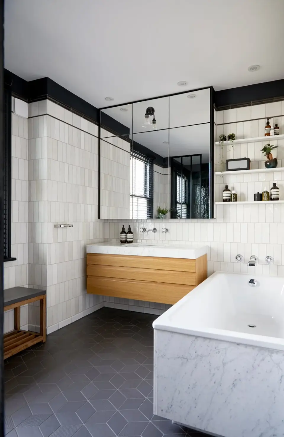 Bathroom in the Queen’s Park Victorian Villa Bathroom, Queen’s Park, London NW6 — interior design by Born & Bred Studio
