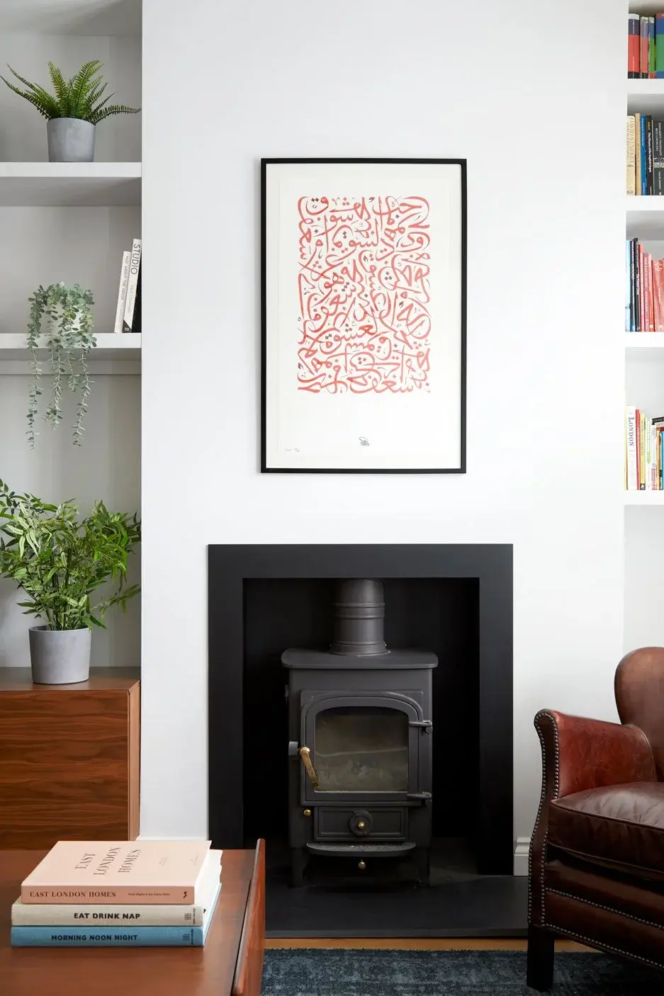 Period fireplace in the Queen’s Park Workers’ Cottage, Queen’s Park, London W9 — interior design by Born & Bred Studio