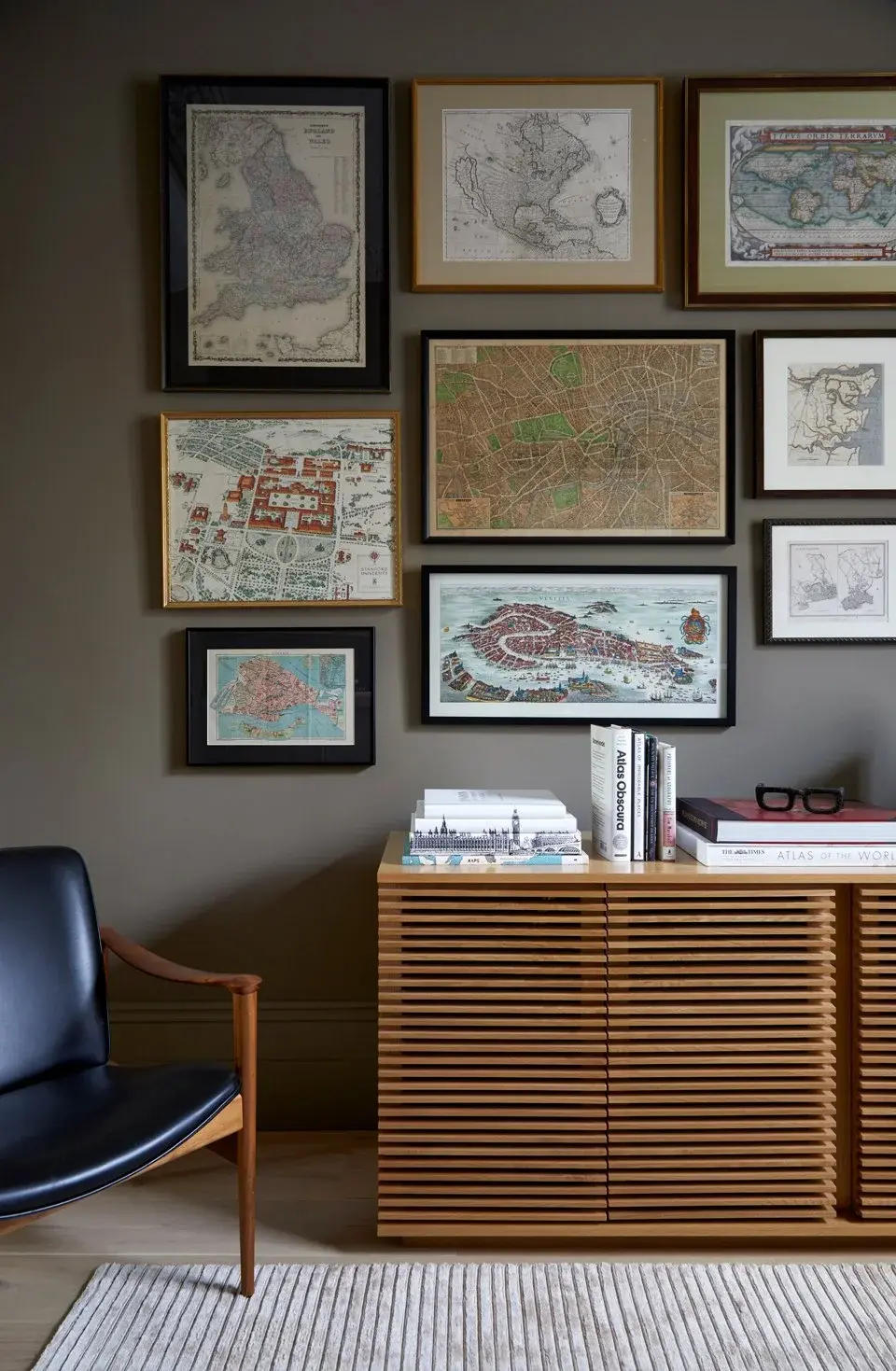 Home office in the South Kensington Townhouse, South Kensington, London SW7 — interior design by Born & Bred Studio