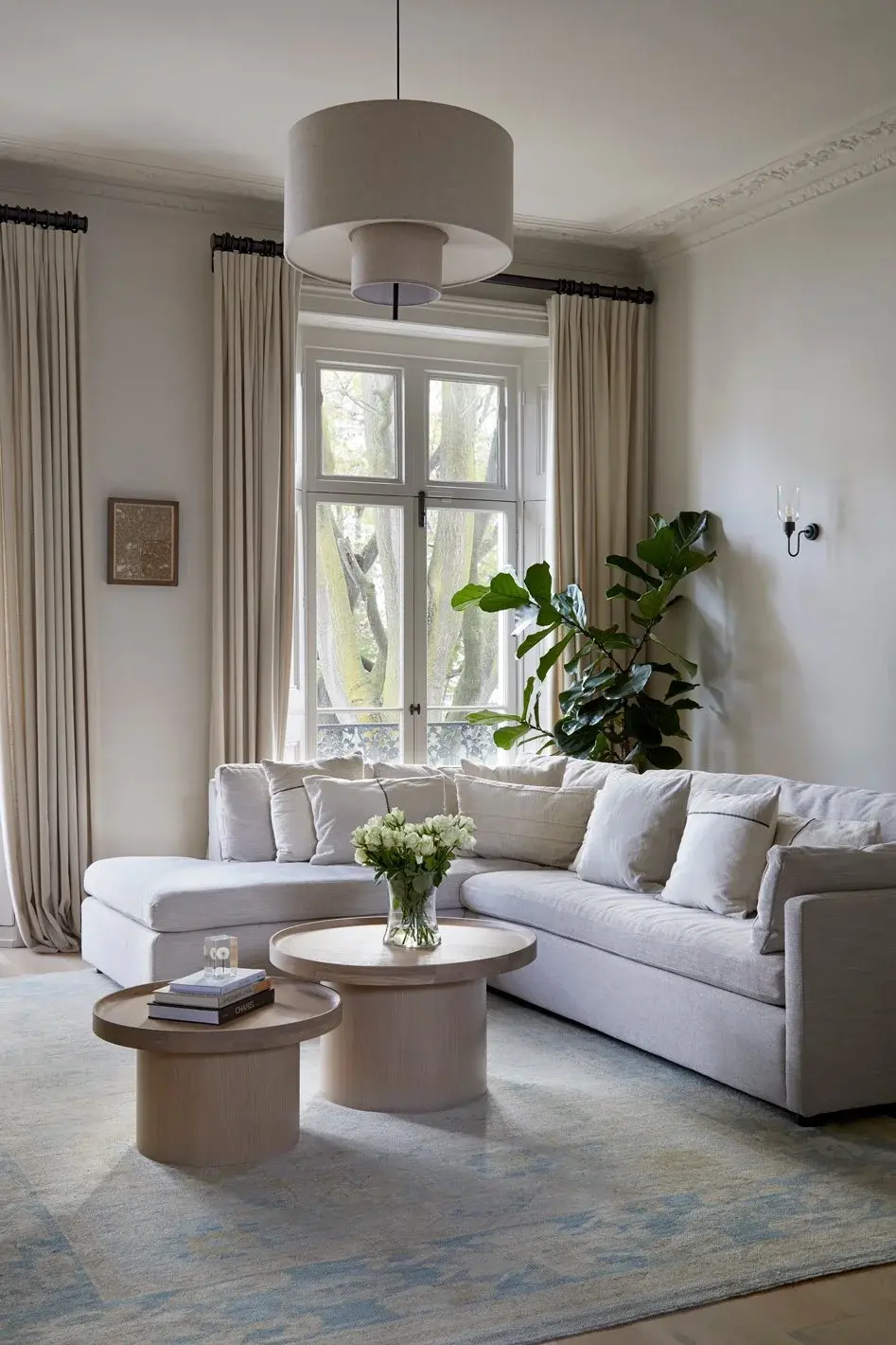 Living room in the South Kensington Townhouse, South Kensington, London SW7 — interior design by Born & Bred Studio