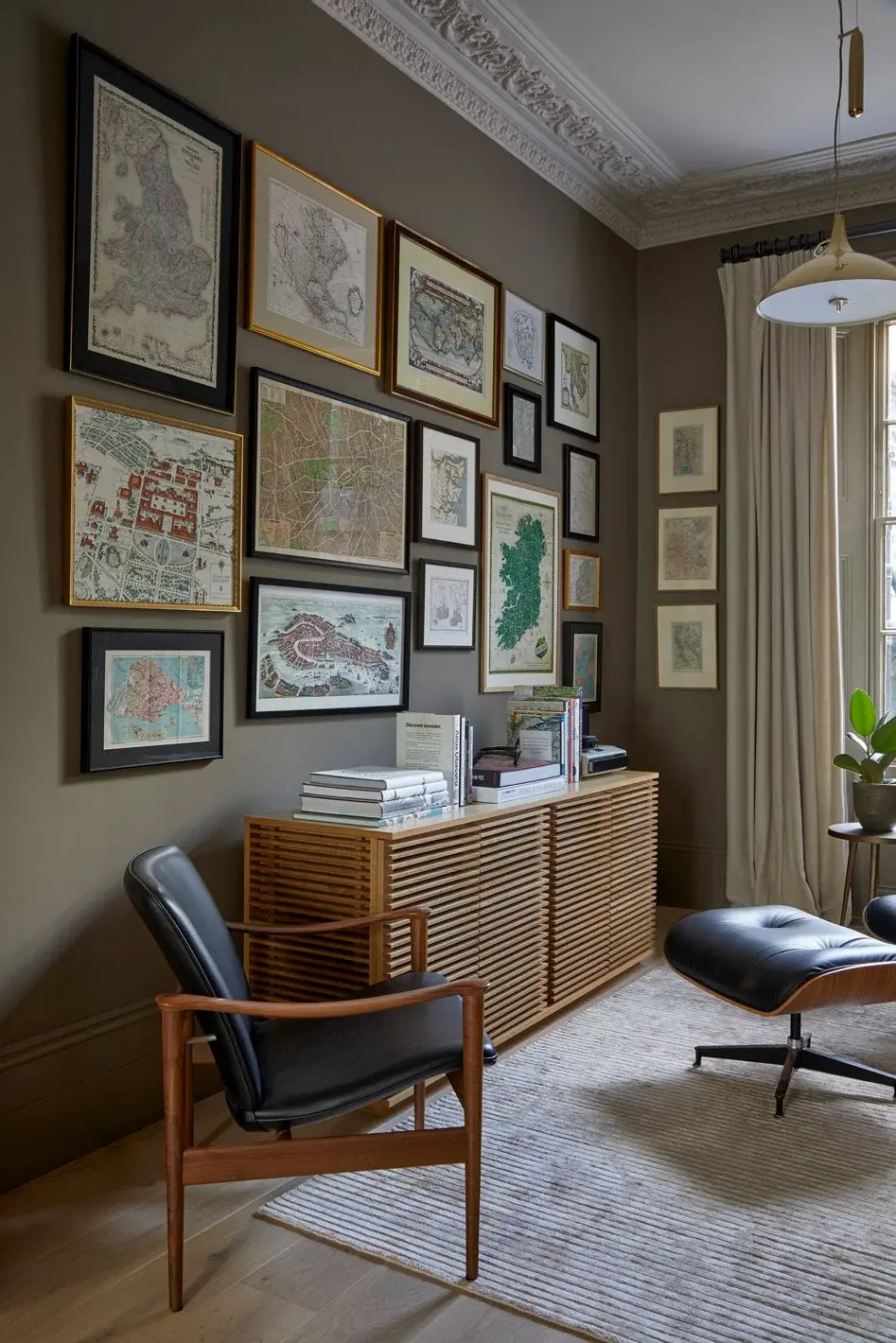 Home office in the South Kensington Townhouse, South Kensington, London SW7 — interior design by Born & Bred Studio