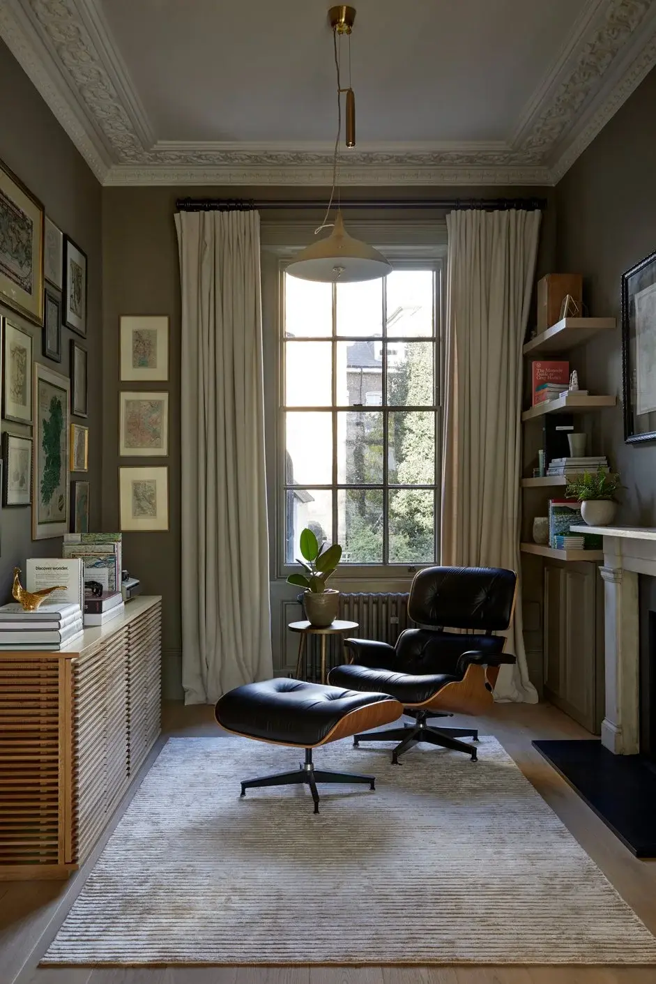 Home office in the South Kensington Townhouse, South Kensington, London SW7 — interior design by Born & Bred Studio